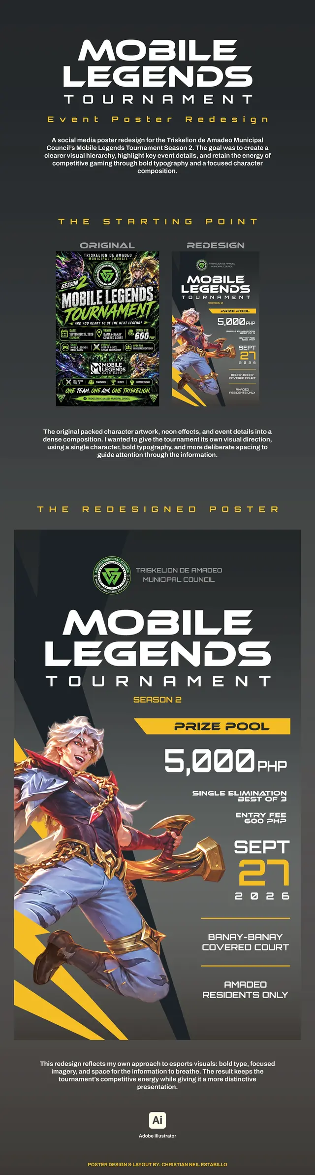 Mobile Legends Tournament — Event Poster Redesign — Event poster redesign presentation