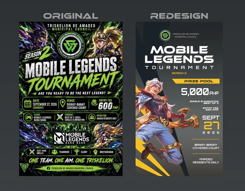 Mobile Legends tournament poster redesign