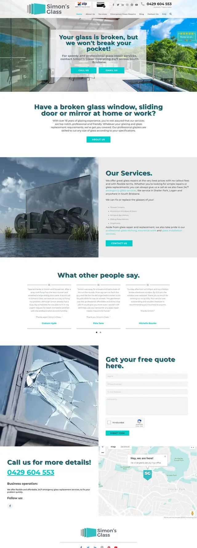 Web Design: Simon's Glass — Website design presentation